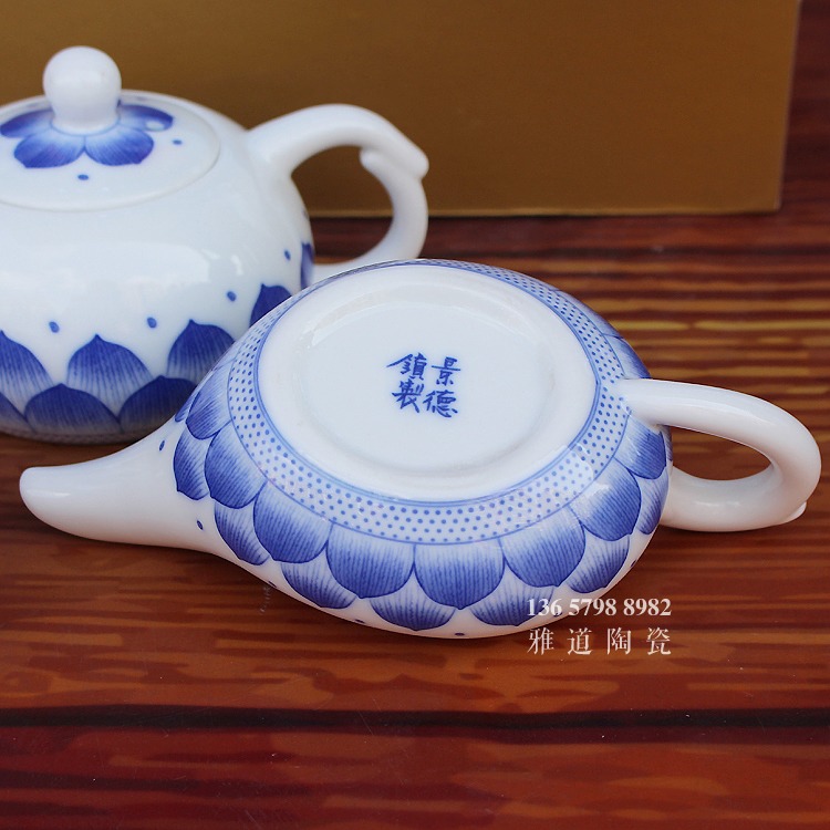 景德鎮青花瓷茶具套裝蓮花功夫茶具