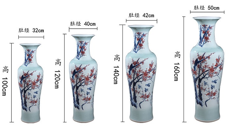 景德鎮陶瓷大花瓶手繪雙面客廳擺件